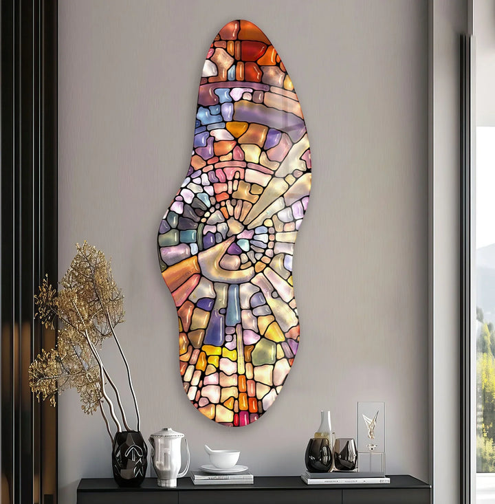 Irregular Asymmetrical Stained Stones Glass Wall Art glass image printing, glass prints from photos
