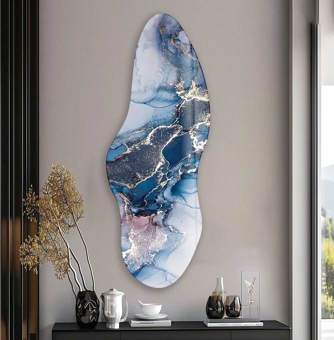Irregular Asymmetrical Alcohol Ink Glass Wall Art glass image printing, glass prints from photos
