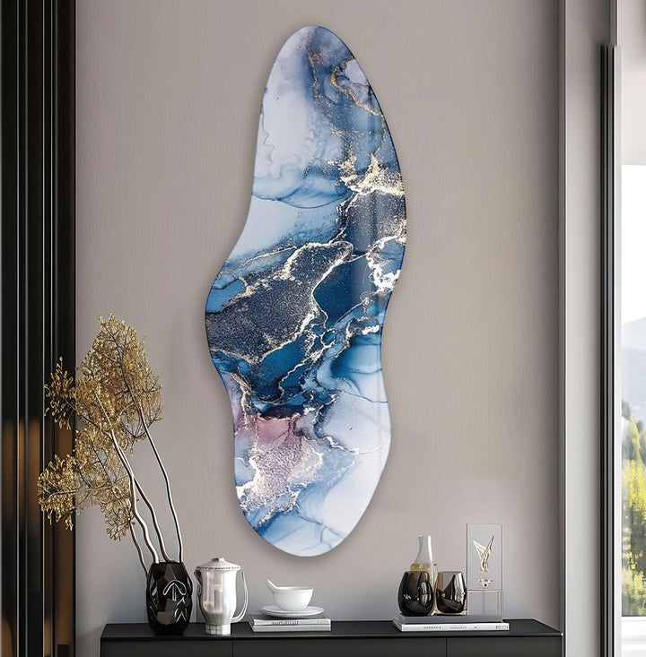 Irregular Asymmetrical Alcohol Ink Glass Wall Art glass image printing, glass prints from photos
