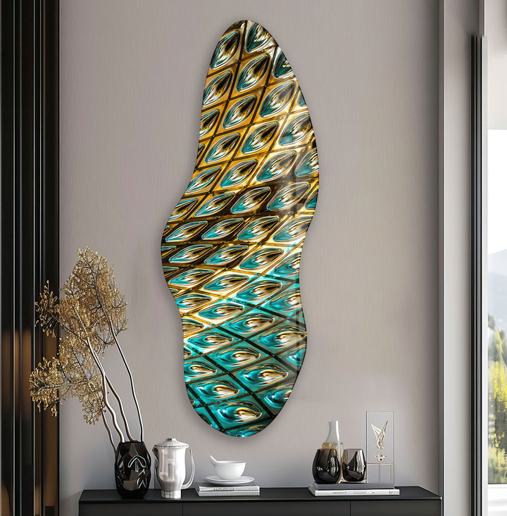 Irregular Asymmetrical Stained Shiny Glass Wall Art custom glass pictures, glass art prints
