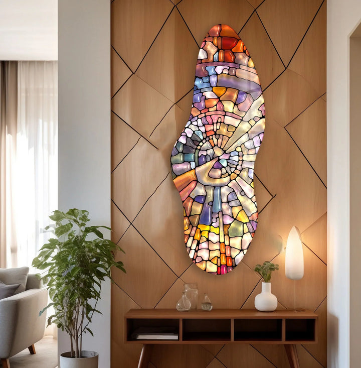 Irregular Asymmetrical Stained Stones Glass Wall Art glass photo prints, glass picture prints
