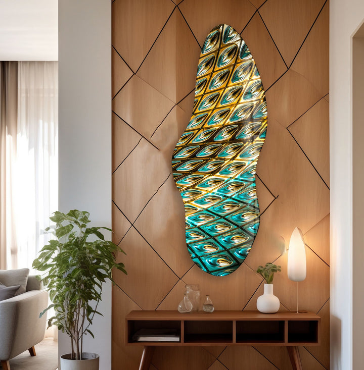 Irregular Asymmetrical Stained Shiny Glass Wall Art glass pictures for Wall, glass prints wall art
