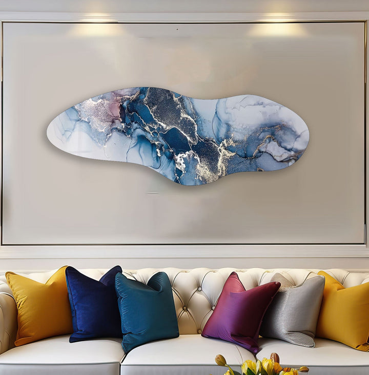 Irregular Asymmetrical Alcohol Ink Glass Wall Art Glass Printing Wall Art, Print photos on glass
