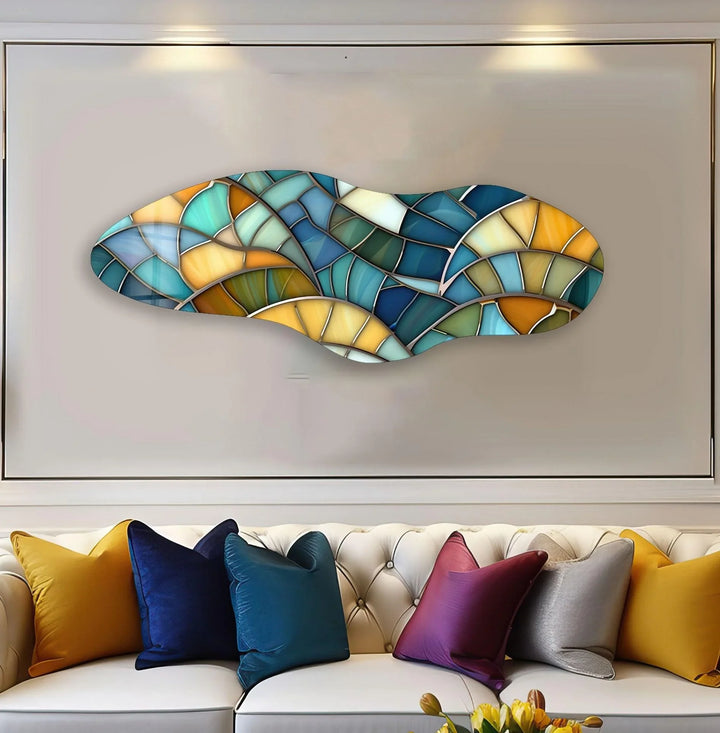 Irregular Asymmetrical Geometric Glass Wall Art glass wall decor, glass wall art decor
