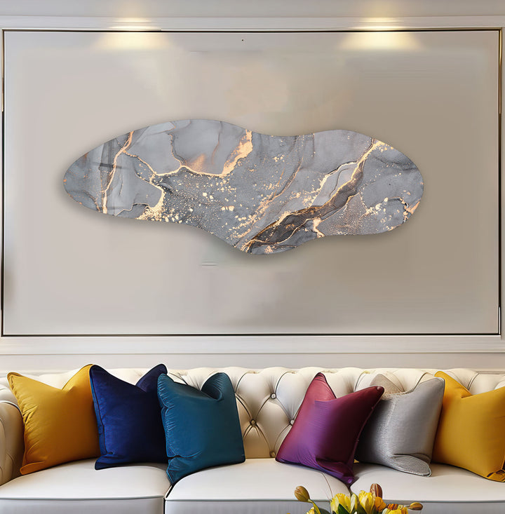 Asymmetrical Grey Alcohol Ink Glass Wall Art, Glass Printing Wall Art, Print photos on glass
