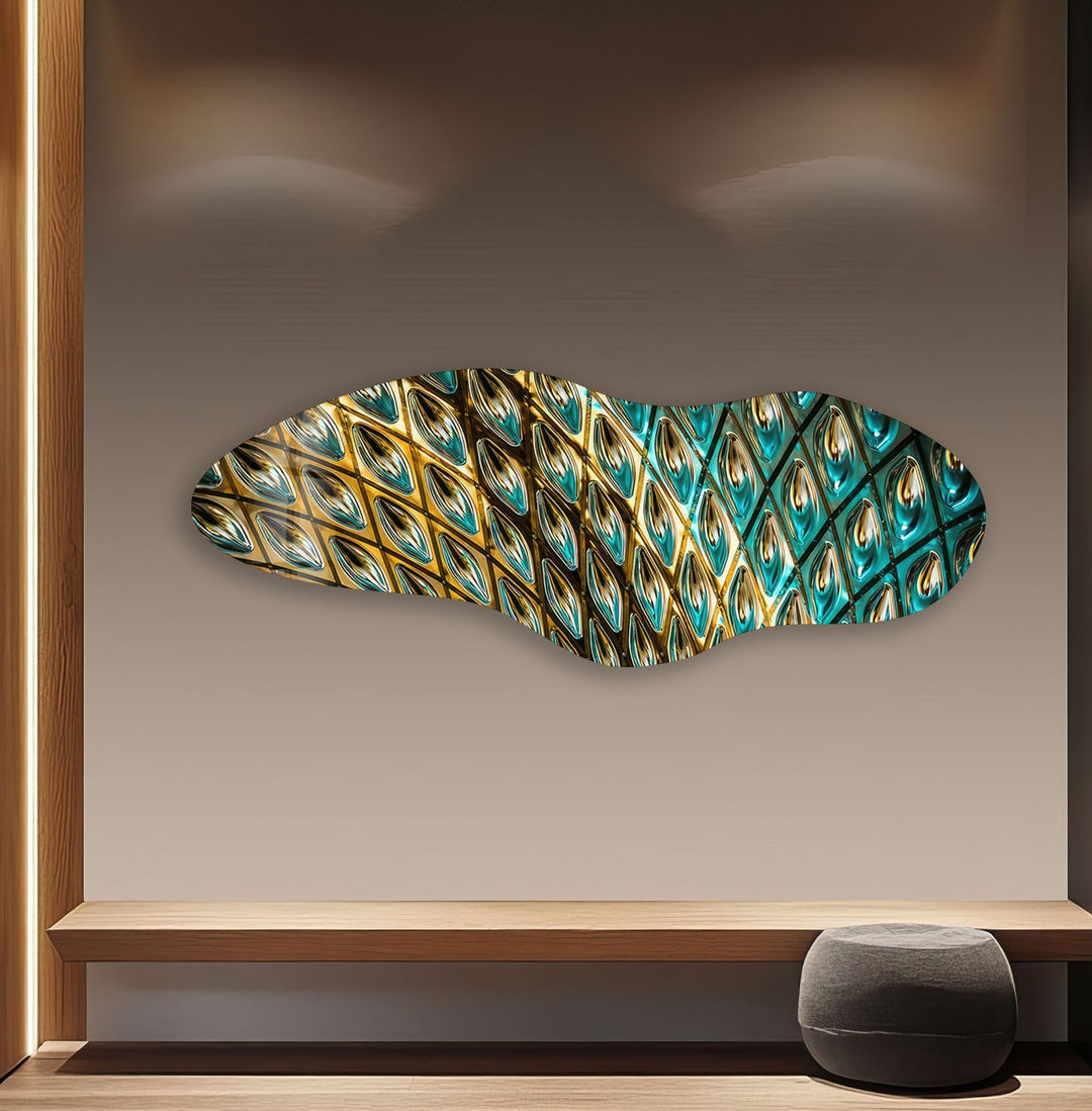 Irregular Asymmetrical Stained Shiny Glass Wall Art large glass photo prints, glass wall photos
