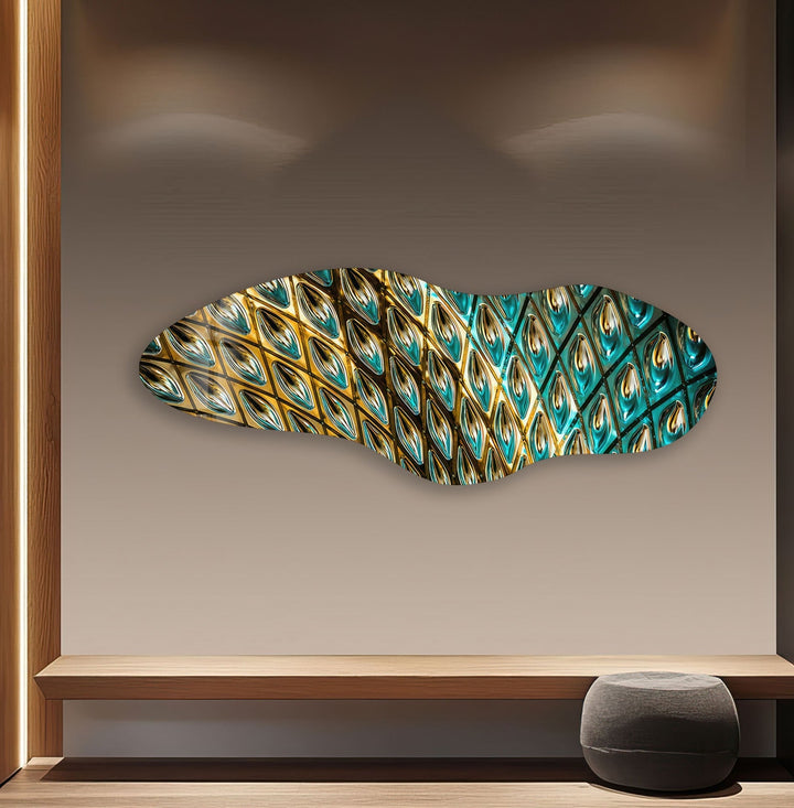 Irregular Asymmetrical Stained Shiny Glass Wall Art large glass photo prints, glass wall photos
