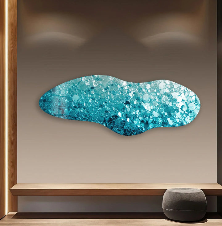 Irregular Asymmetrical Water Design Glass Wall Art custom glass pictures, glass art prints

