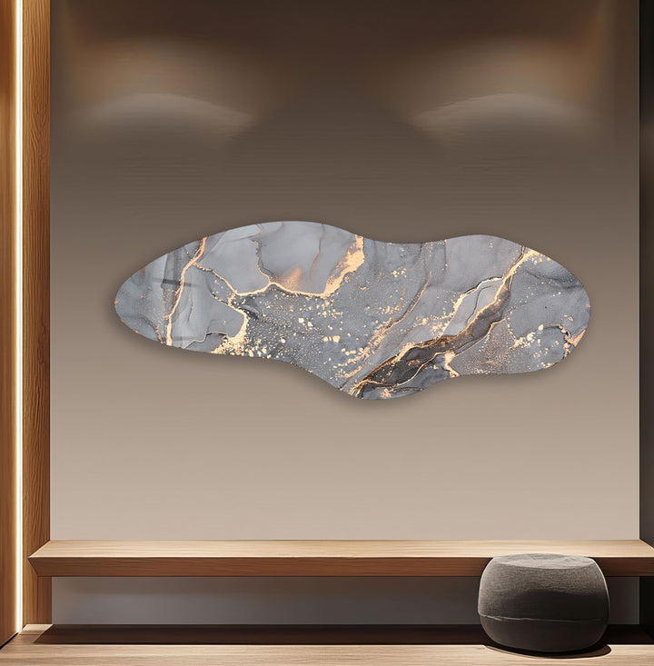 Asymmetrical Grey Alcohol Ink Glass Wall Art, art glass wall art, glass wall art pictures
