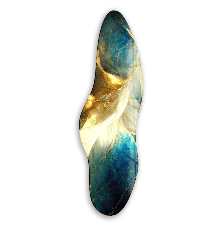 Irregular Asymmetrical Shiny Abstract Glass Wall Art print picture on glass, Tempered Glass Wall Art
