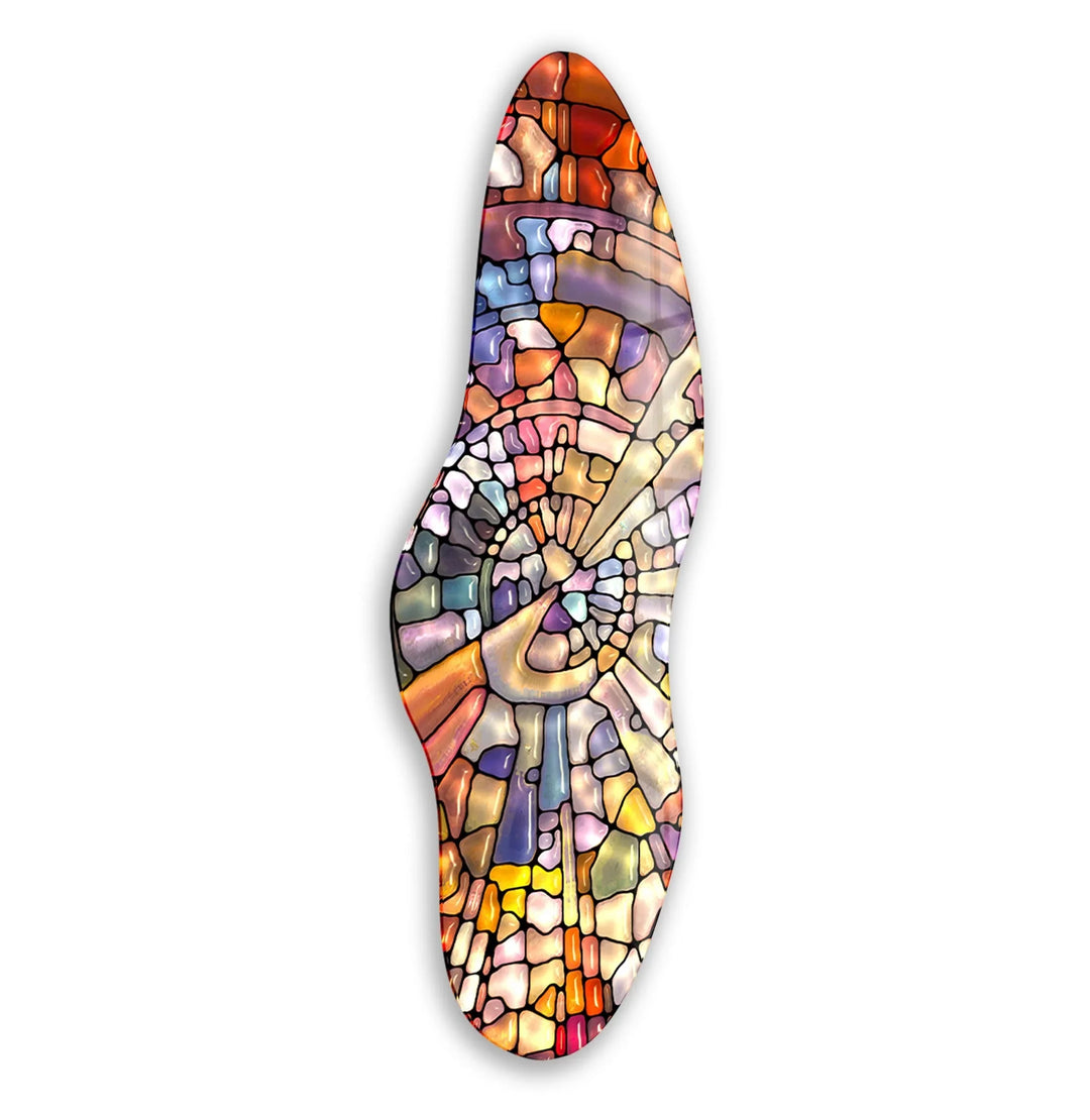 Irregular Asymmetrical Stained Stones Glass Wall Art photo print on glass, prints on glass wall art
