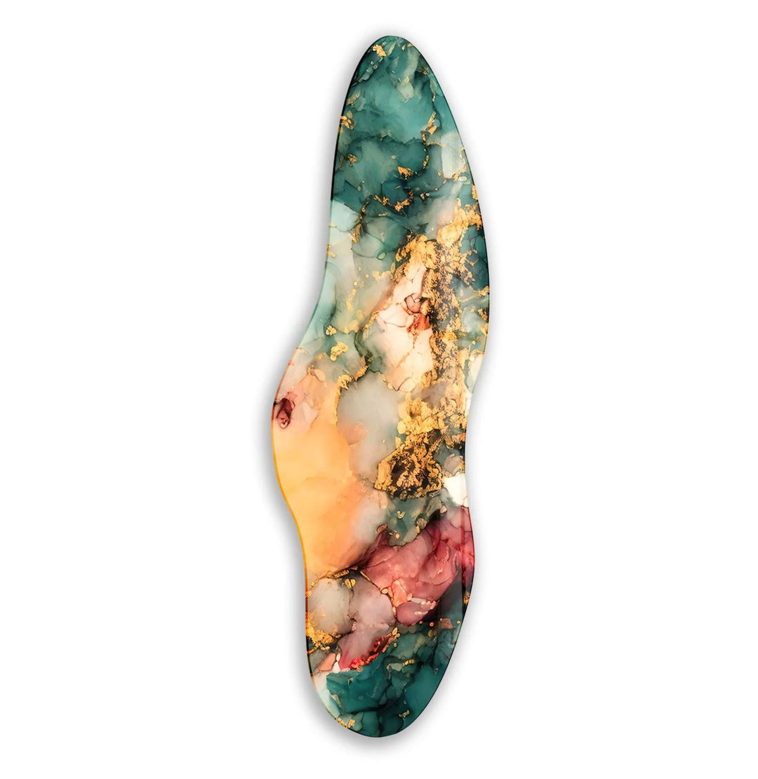 Irregular Asymmetrical Green Marble Glass Wall Art picture on glass wall art, photos printed on glass
