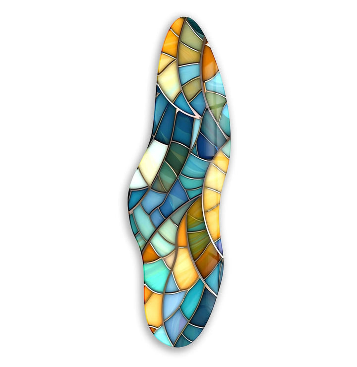 Irregular Asymmetrical Geometric Glass Wall Art print on glass, glass printed photos
