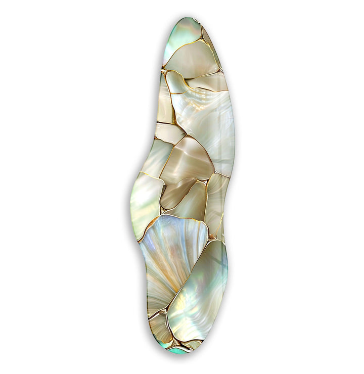 Irregular Asymmetrical White Stained Glass Wall Art custom glass photo prints, large glass prints
