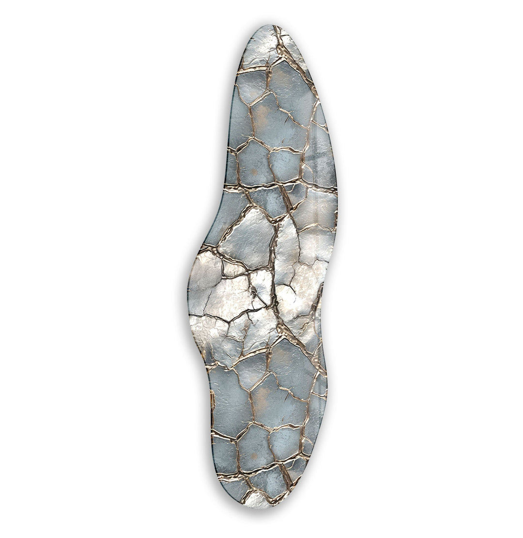 Irregular Asymmetrical Silver Stained Glass Wall Art custom glass pictures, glass art prints
