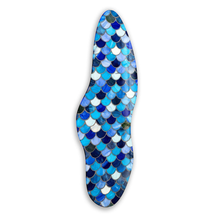Irregular Asymmetrical Blue Smokey Glass Wall Art glass photo prints, glass picture prints

