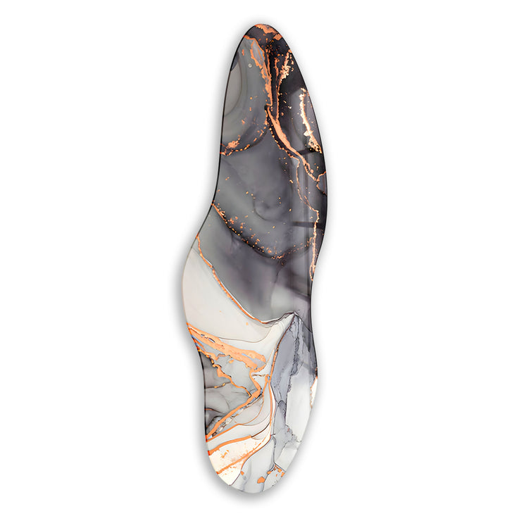 Stylish Gray Alcohol Ink Irregular Glass Wall Art, glass pictures for Wall, glass prints wall art
