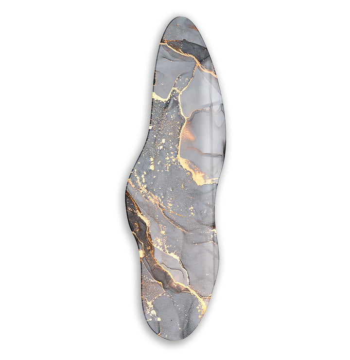 Asymmetrical Grey Alcohol Ink Glass Wall Art, glass pictures for Wall, glass prints wall art
