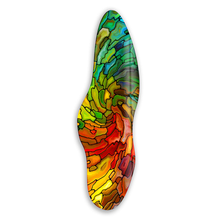 Green & Red Stained Asymmetrical Glass Wall Art, glass image printing, glass prints from photos
