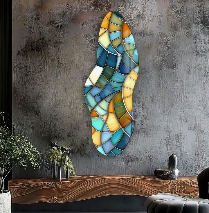 Irregular Asymmetrical Geometric Glass Wall Art art glass wall art, glass wall art pictures
