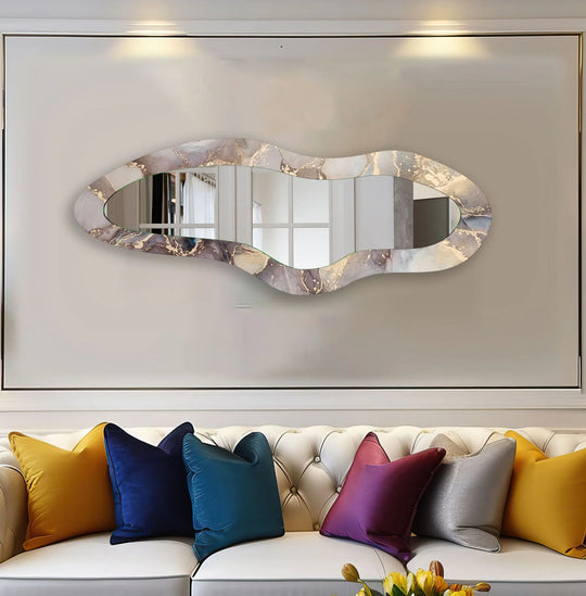Golden Alcohol Ink Aesthetic Long Wall Mirror - MyPhotoStation