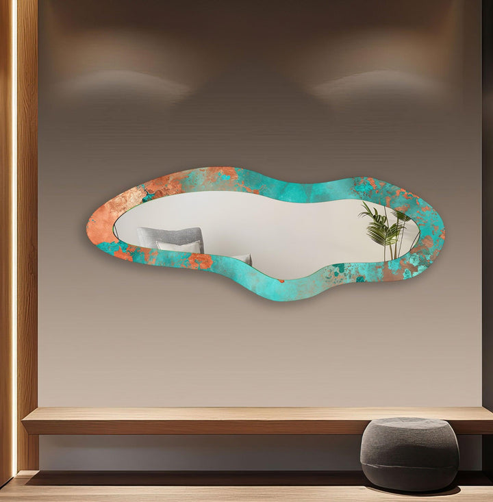 Wall mirrors with artistic frames that serve as both functional and decorative pieces
