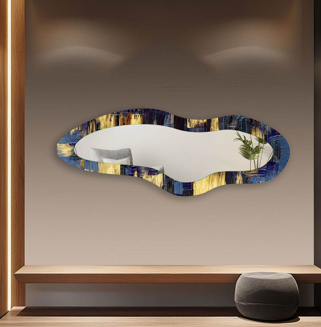 Wall mirrors with artistic frames that serve as both functional and decorative pieces
