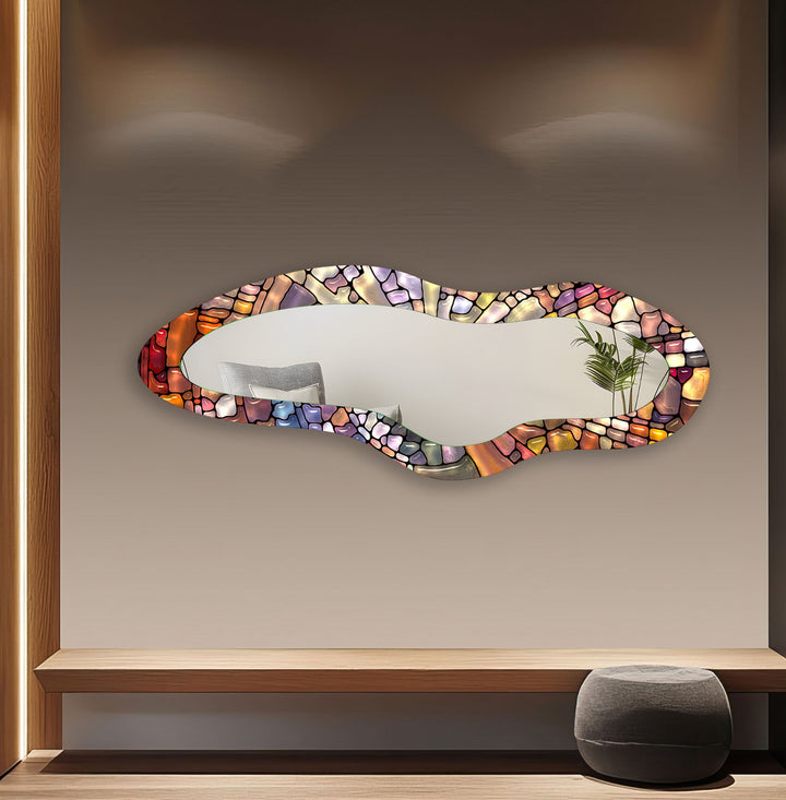 Mirrored wall art showcasing intricate craftsmanship for a unique and stylish addition
