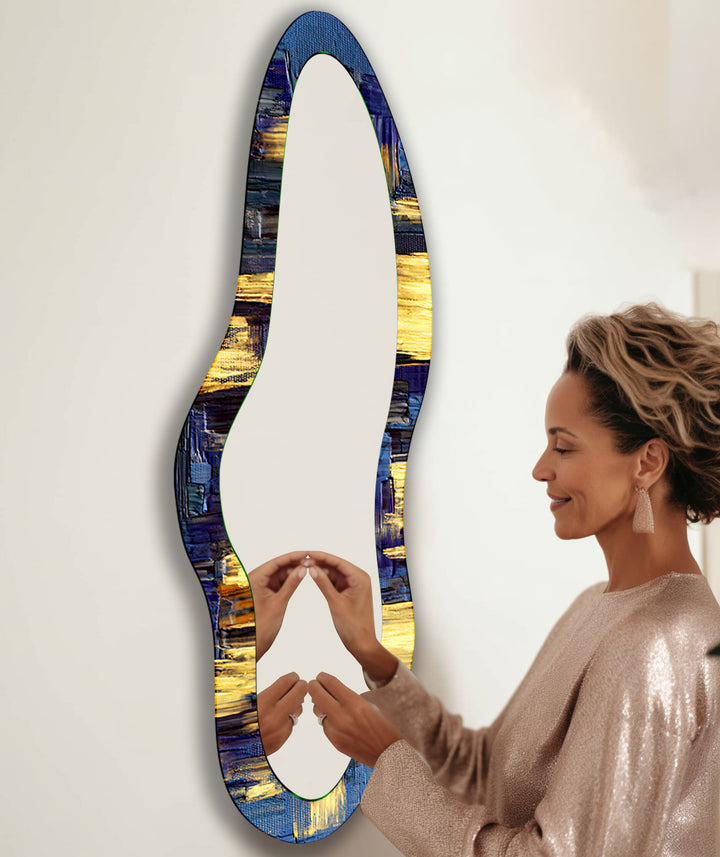 Mirror wall art inspired by geometric designs, adding sophistication to any decor style
