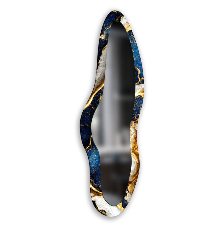 Mirror wall decor combining bold shapes and reflective surfaces to create a striking focal point
