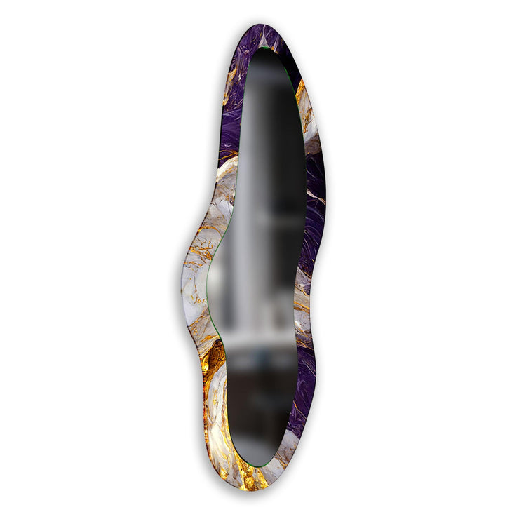 Purple & Gold Marble Modern Long Wall Mirror