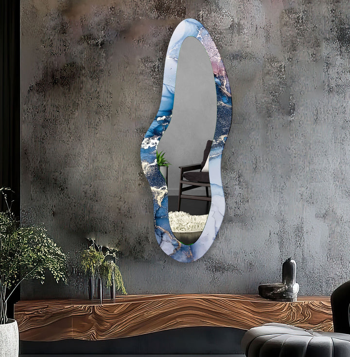 Mirrored wall art inspired by geometric elegance, perfect for adding depth and dimension
