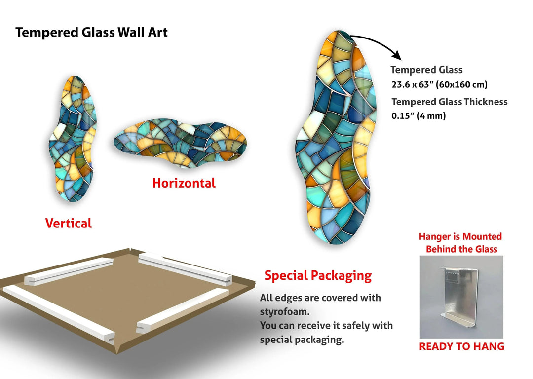 Irregular Asymmetrical Geometric Glass Wall Art - MyPhotoStation
