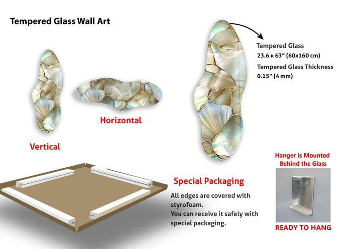 Irregular Asymmetrical White Stained Glass Wall Art