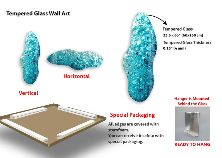 Irregular Asymmetrical Water Design Glass Wall Art - MyPhotoStation