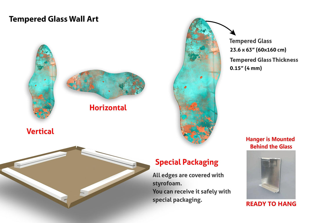 Irregular Asymmetrical Abstract Splash Glass Wall Art