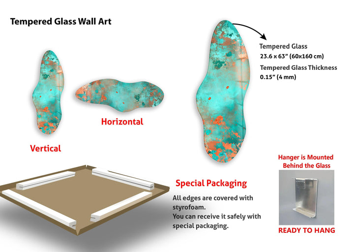 Irregular Asymmetrical Abstract Splash Glass Wall Art