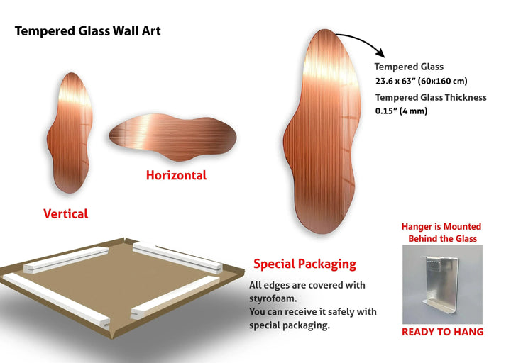 Irregular Asymmetrical Bronze Glass Wall Art - MyPhotoStation