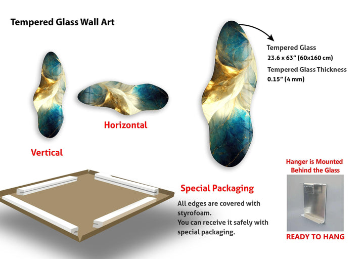 Irregular Asymmetrical Shiny Abstract Glass Wall Art