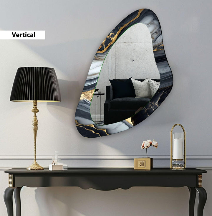 Mirrored wall art crafted with bold patterns for a modern and sophisticated touch

