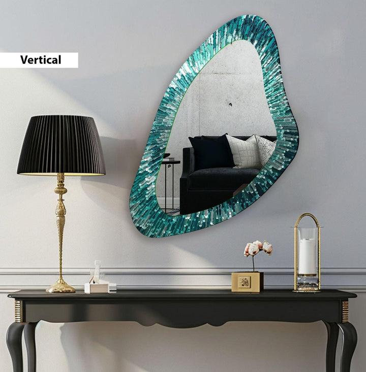 Mirrored wall art inspired by geometric elegance, perfect for adding depth and dimension

