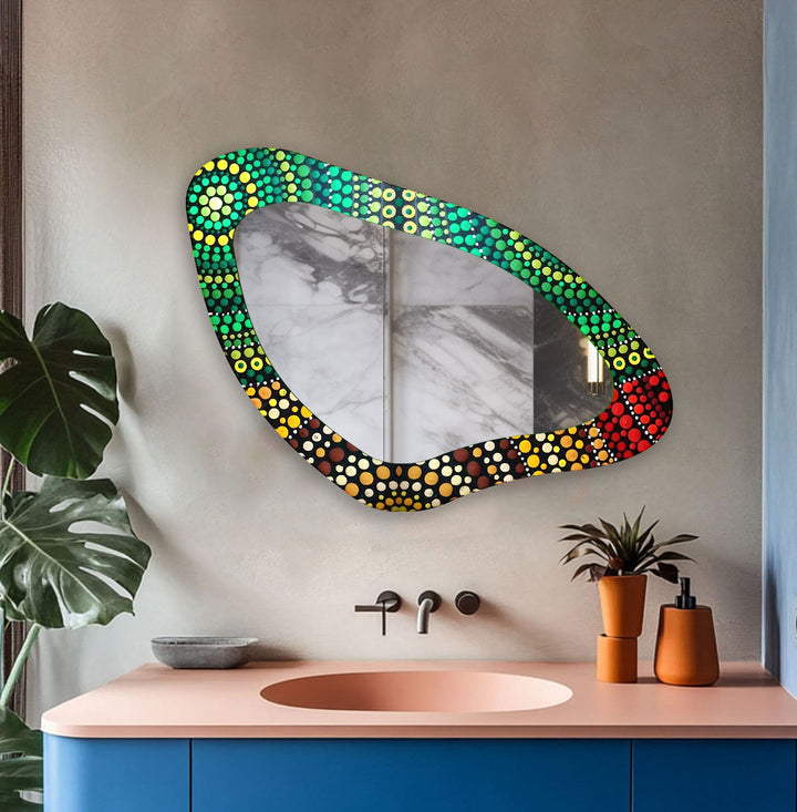 Wall mirrors designed with bold geometric shapes to make a striking statement
