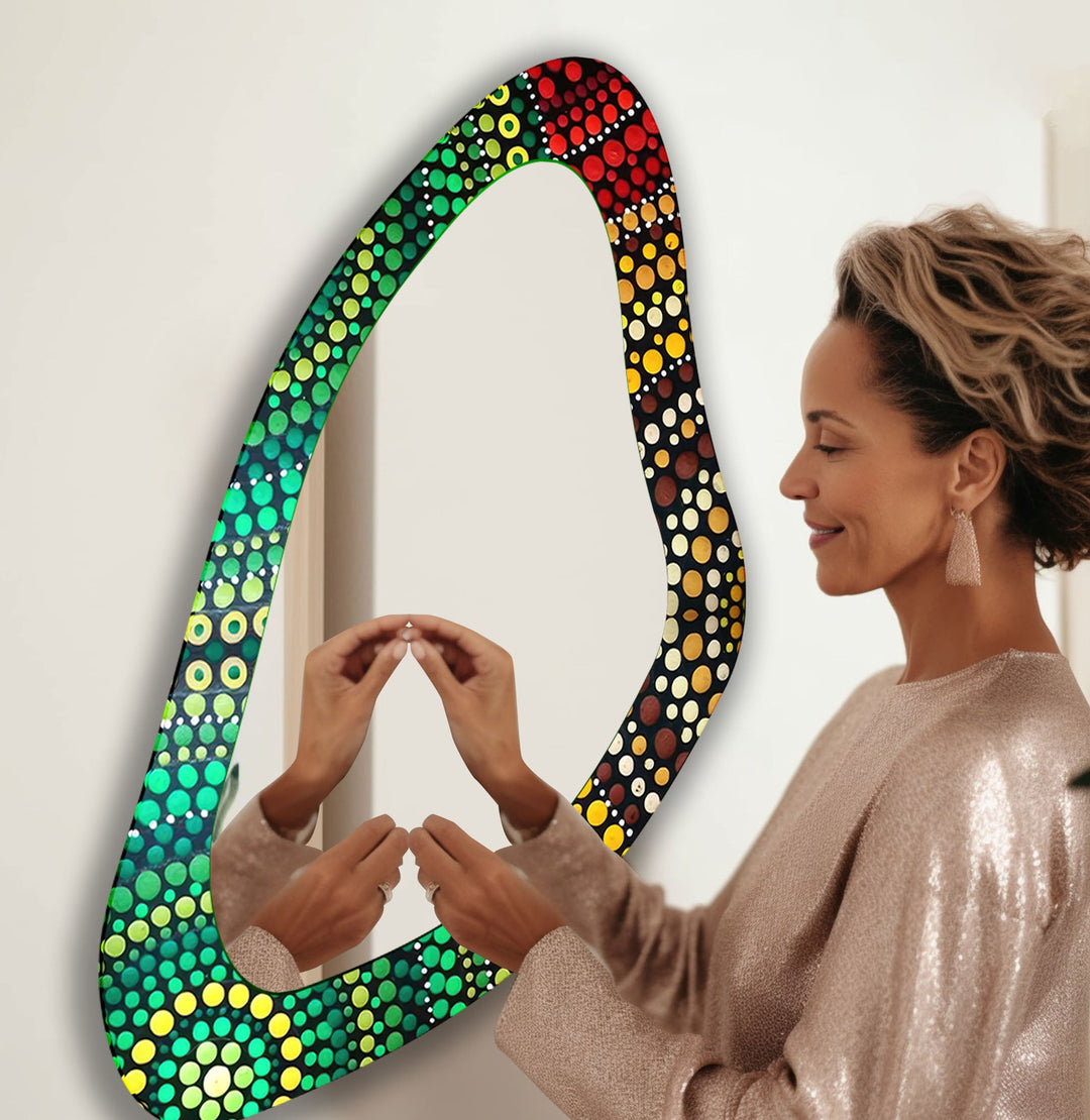 Mirror wall art with creative patterns and reflective accents to brighten your walls
