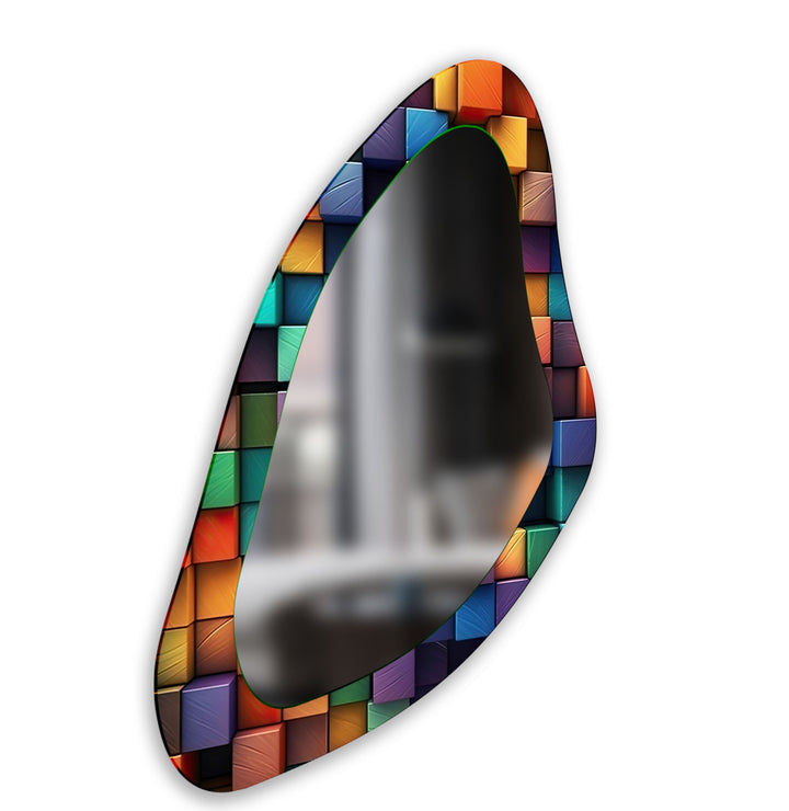 Farbenfroher, moderner, ästhetischer Wandspiegel aus Glas