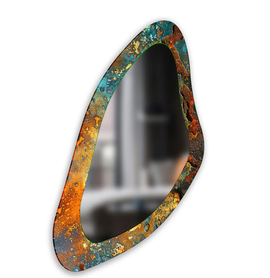 Modern Green Asymmetrical Wall Mirror - MyPhotoStation