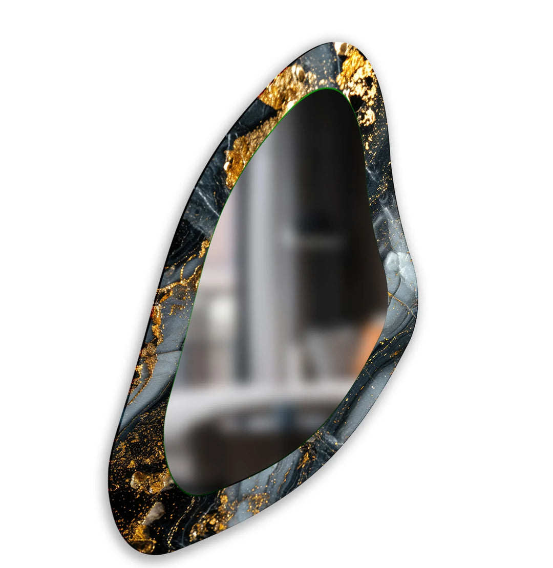 Golden Accent Entryway Glass Wall Mirror - MyPhotoStation