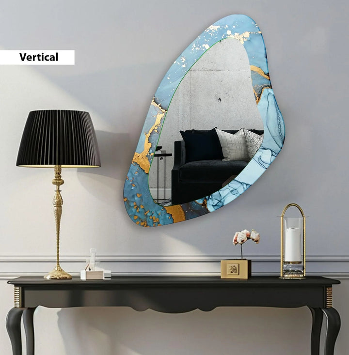 Mirrored wall art crafted with bold patterns for a modern and sophisticated touch
