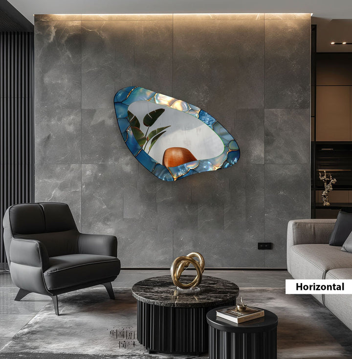 Decorative wall mirror with unique shapes and reflective surfaces for a chic statement

