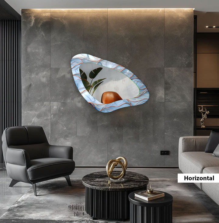 Decorative wall mirror with unique shapes and reflective surfaces for a chic statement
