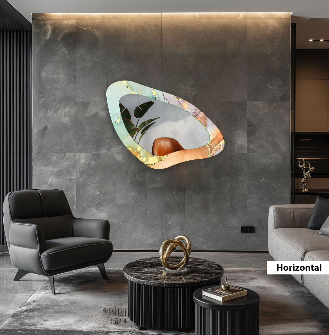 Mirrored wall art crafted with bold patterns for a modern and sophisticated touch
